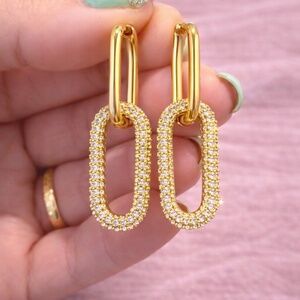Gold Infinity Loop earrings 18k gold filled, 1.5 inches, HYPOALLERGENIC